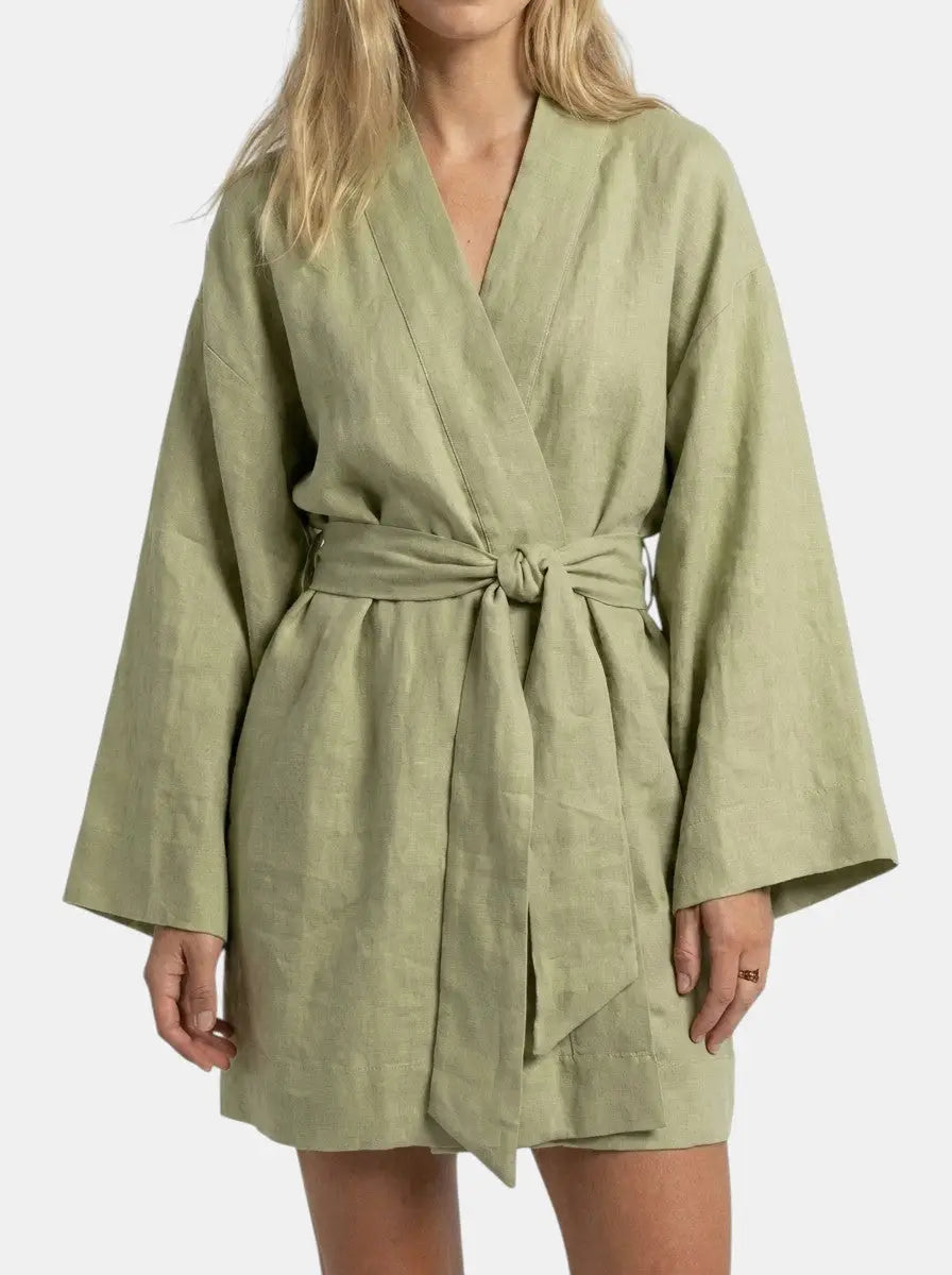 Marlowe — Breathable Linen Kimono Dress For Airy Bohemian Summer Days