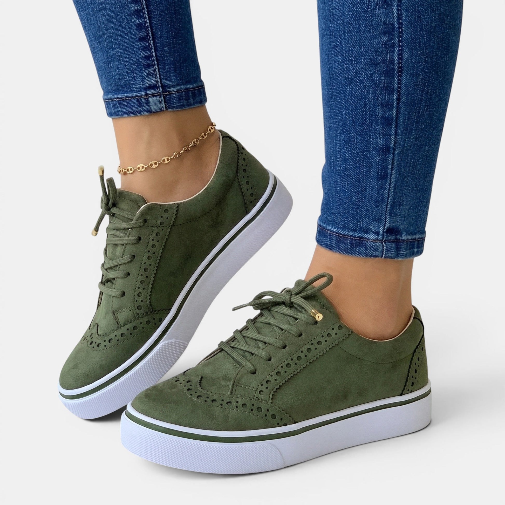 Meshcomfort — Breathable Mesh Sneakers With Comfortable Lace-Up Walking Design Green