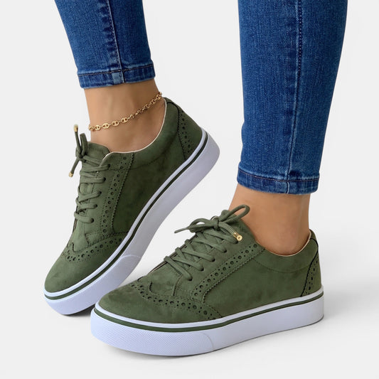 Meshcomfort — Breathable Mesh Sneakers With Comfortable Lace-Up Walking Design Green