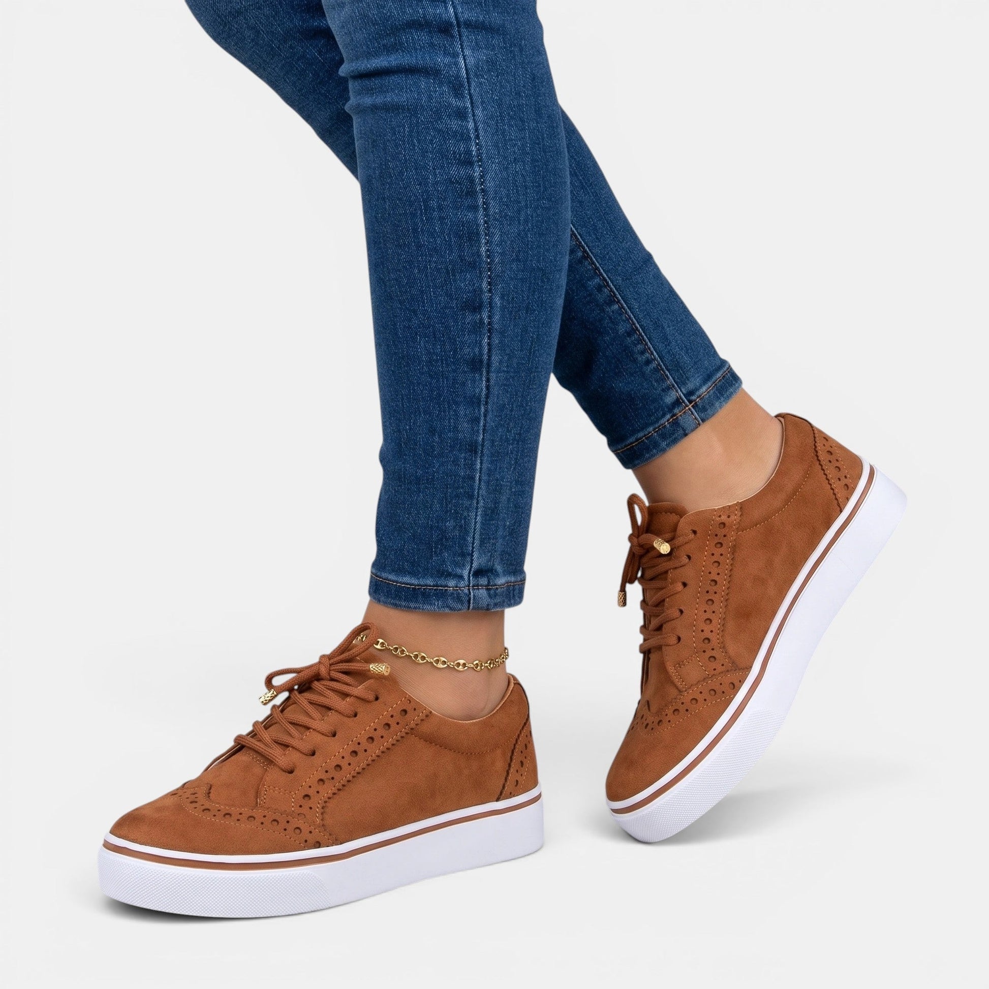 Meshcomfort — Breathable Mesh Sneakers With Comfortable Lace-Up Walking Design Brown