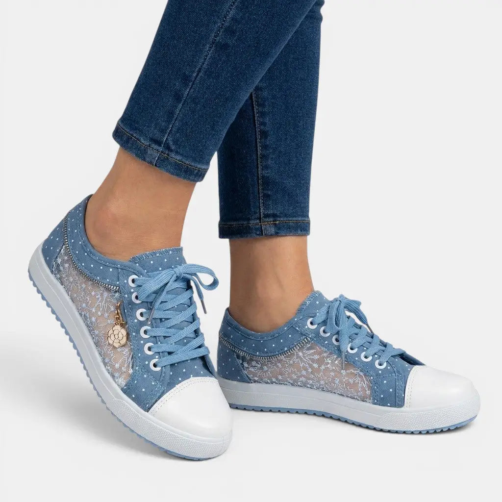 Orthoslipone — Breathable Fabric Slip-On Shoes With Comfortable Supportive Orthopedic Design Light Blue