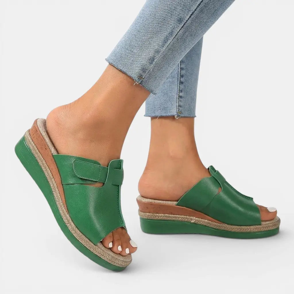 Vibrant — Colorful Cushioned Sandals With Stylish Comfortable Summer Design Green