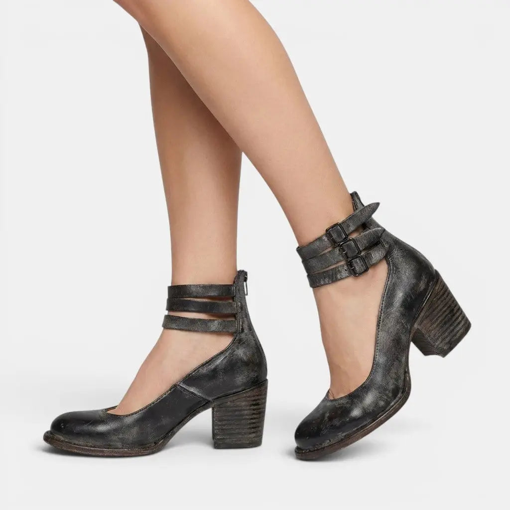 Doublewedge — PU Leather Open Toe Wedge Sandals With Comfortable Double Strap Design Black
