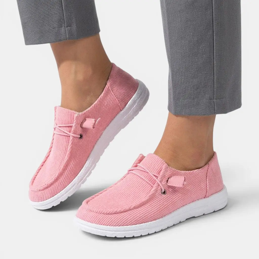 Allseason — Comfortable Fabric Shoes With Chic Slip-On Footwear For All Seasons Pink