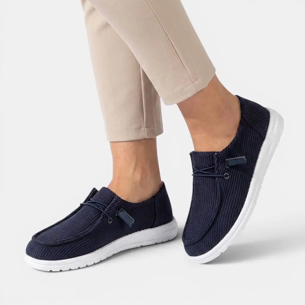 Allseason — Comfortable Fabric Shoes With Chic Slip-On Footwear For All Seasons Navy Blue