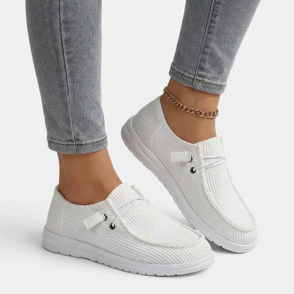 Allseason — Comfortable Fabric Shoes With Chic Slip-On Footwear For All Seasons White