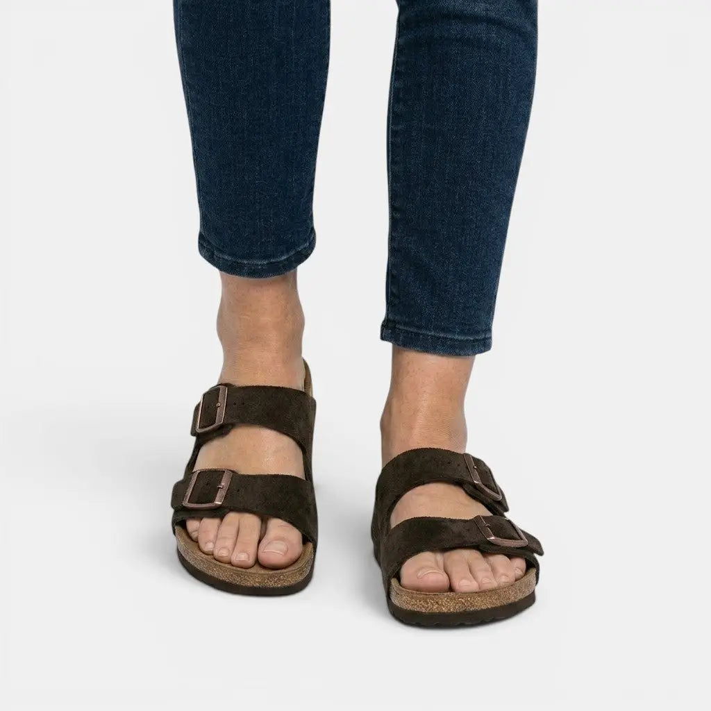 Corkbed — Cork Footbed Sandals With Comfortable Open-Toe Orthopedic Design Brown