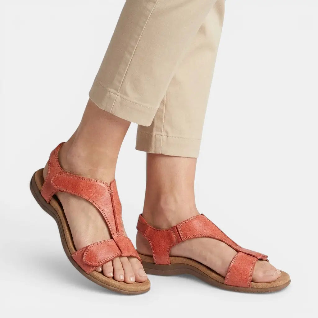 Supportia — Cushioned Orthopedic Sandals With Elegant Supportive Summer Design Red