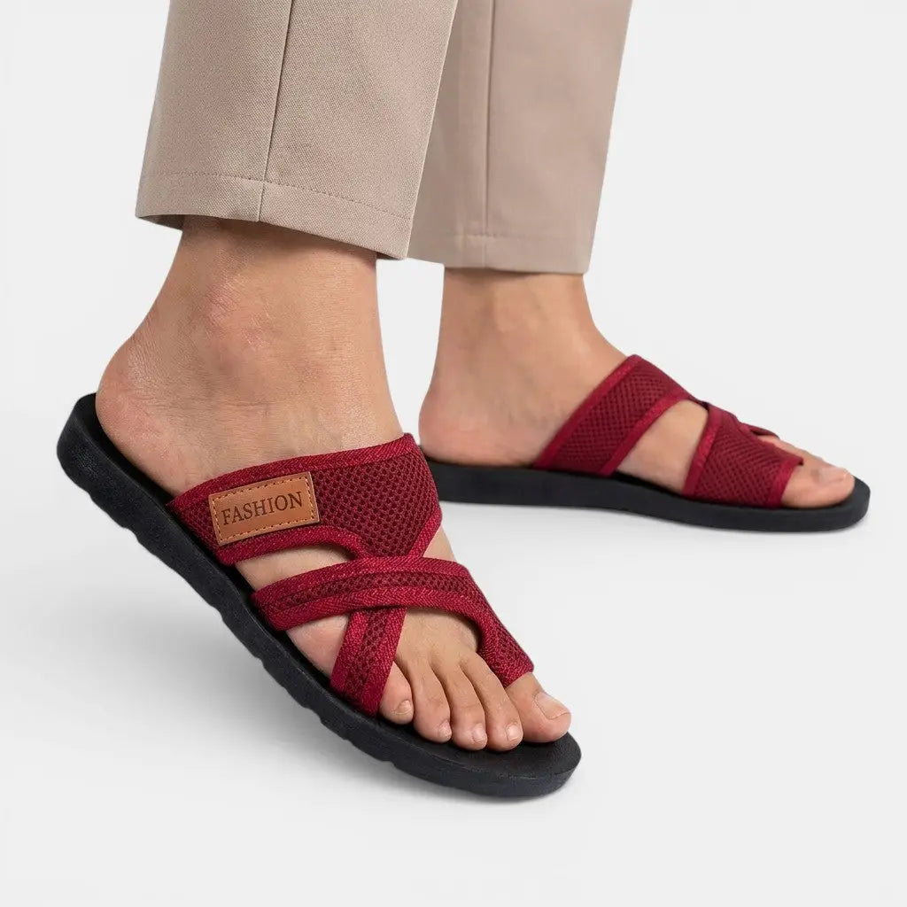 Supportstyle — Cushioned Orthopedic Sandals With Stylish Supportive Summer Design Red