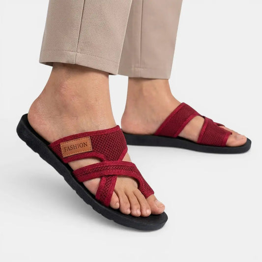 Supportstyle — Cushioned Orthopedic Sandals With Stylish Supportive Summer Design Red
