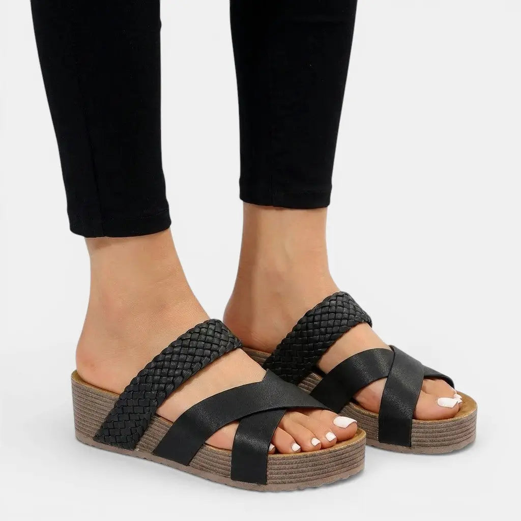 Lightfoot — Cushioned Sandals With Elegant Orthopedic Lightweight Comfortable Summer Design Black