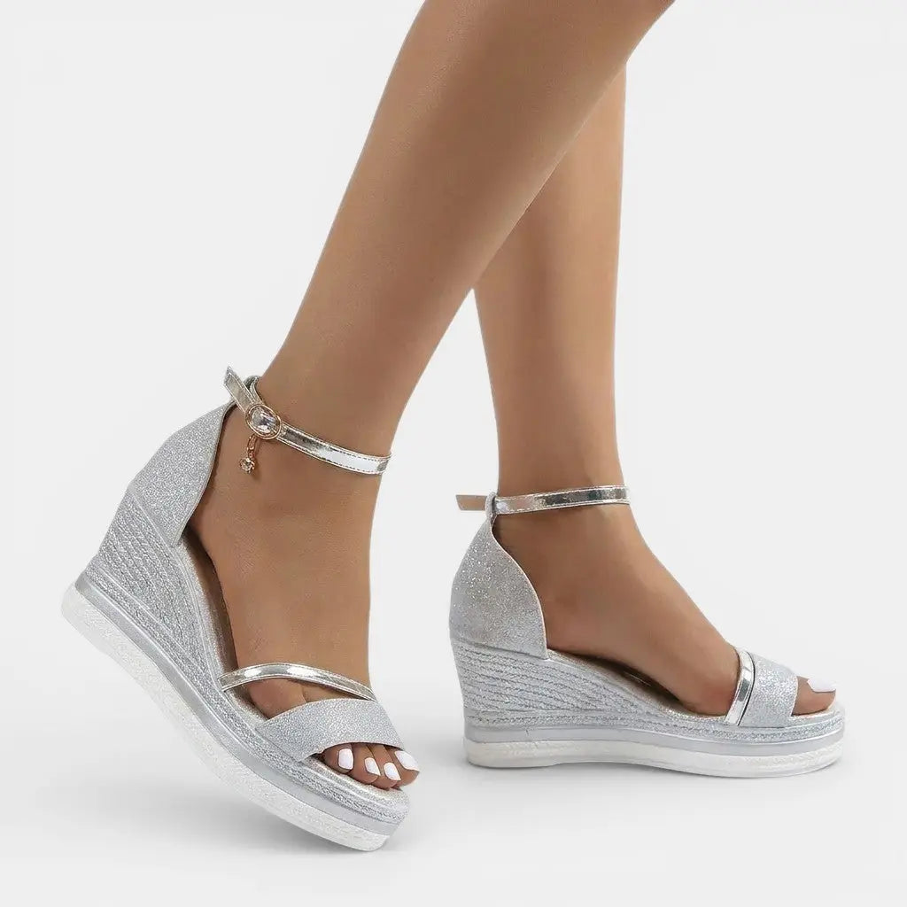 Supportiva — Cushioned Synthetic Sandals With Elegant Supportive Summer Design Silver