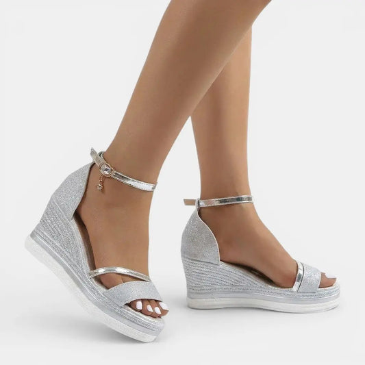 Supportiva — Cushioned Synthetic Sandals With Elegant Supportive Summer Design Silver