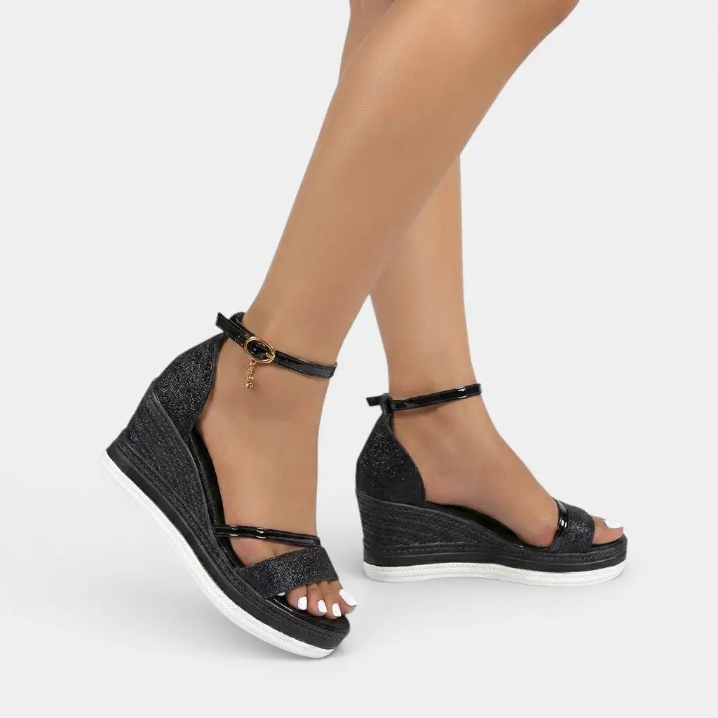 Supportiva — Cushioned Synthetic Sandals With Elegant Supportive Summer Design Black