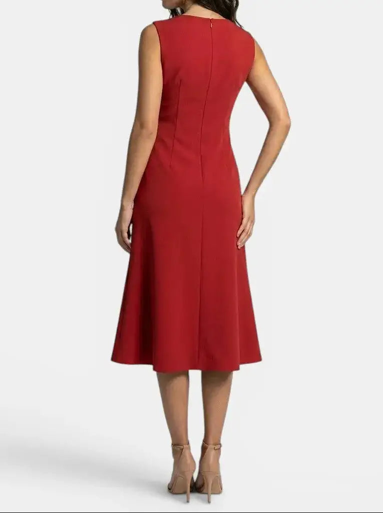 Marisabel — Elegant Asymmetric Midi Dress With Sleek Sleeveless Cocktail Design For Special Occasions