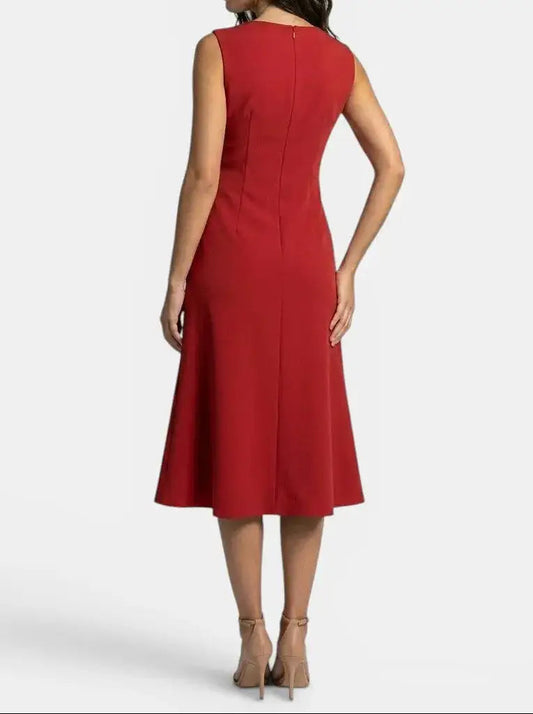 Marisabel — Elegant Asymmetric Midi Dress With Sleek Sleeveless Cocktail Design For Special Occasions