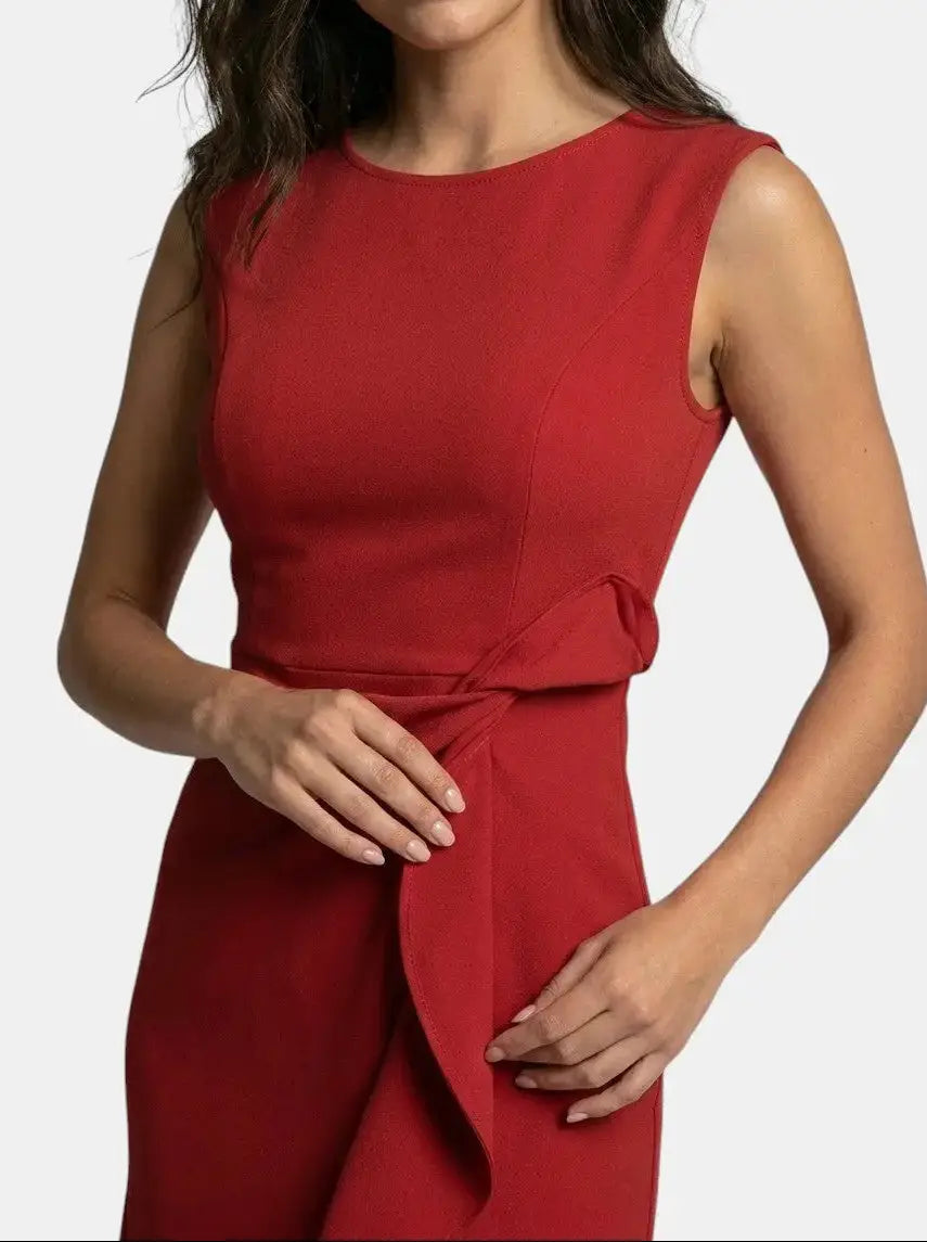 Marisabel — Elegant Asymmetric Midi Dress With Sleek Sleeveless Cocktail Design For Special Occasions