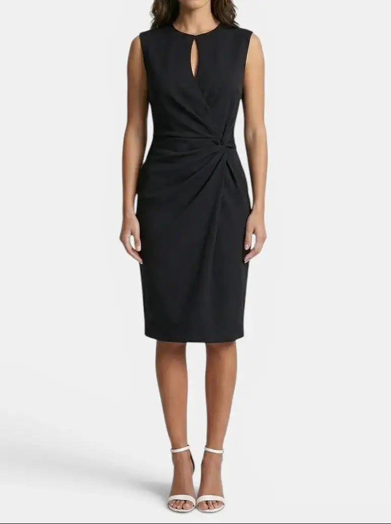 Veronique — Elegant Black Cocktail Dress For Flattering Versatile Evening Wear Black