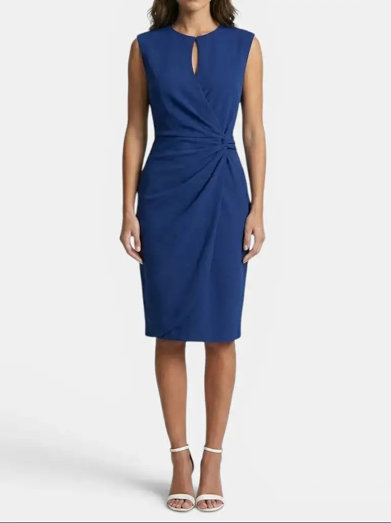 Veronique — Elegant Black Cocktail Dress For Flattering Versatile Evening Wear Navy Blue