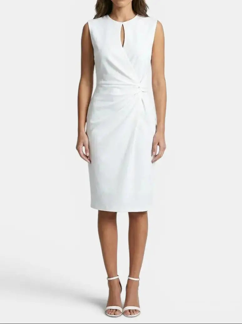 Veronique — Elegant Black Cocktail Dress For Flattering Versatile Evening Wear White