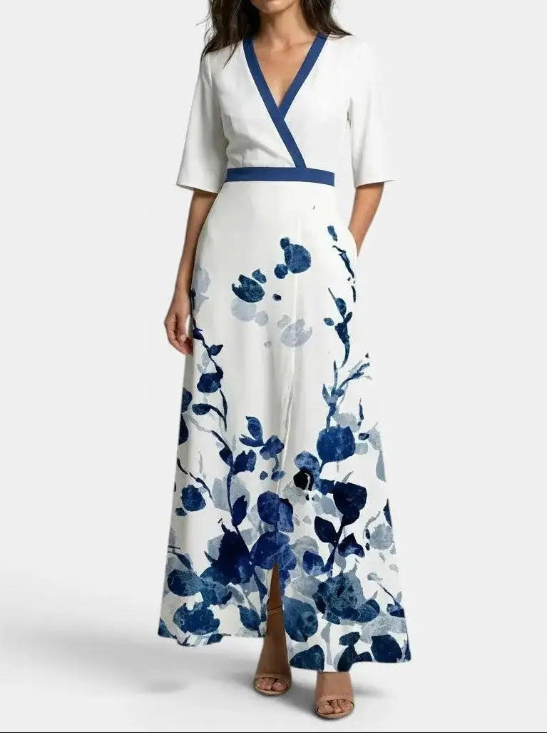 Genevieve — Elegant Fabric Maxi Dress With Graceful Timeless Evening Design White