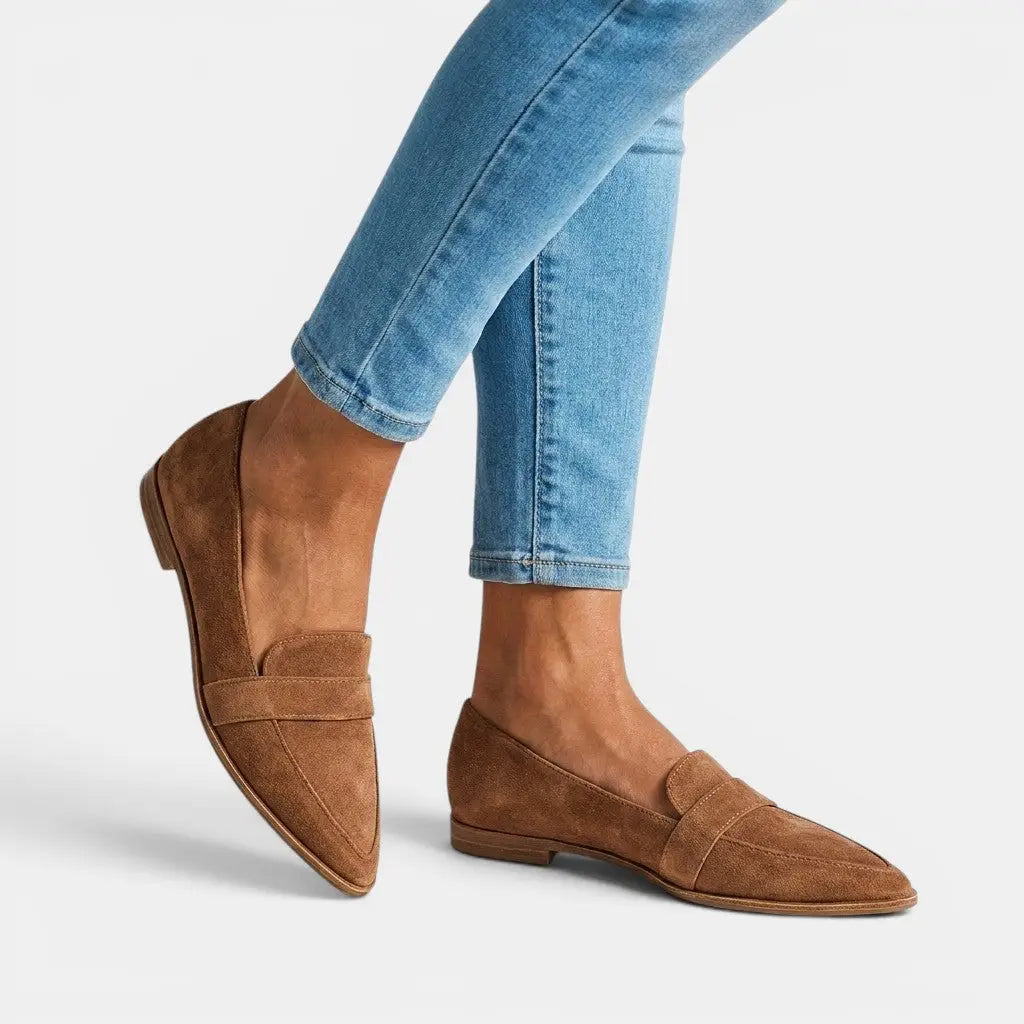 Pennyblack — Elegant Leather Loafers With Chic Black Penny Everyday Design Khaki