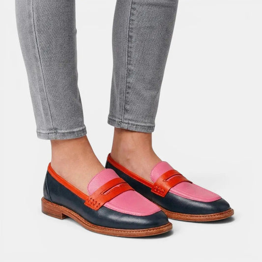 Polishedpinkelegance — Elegant Leather Loafers With Polished Comfortable Slip-On Design Pink