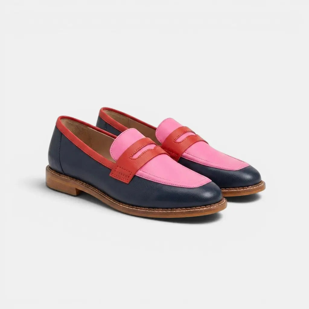 Polishedpinkelegance — Elegant Leather Loafers With Polished Comfortable Slip-On Design