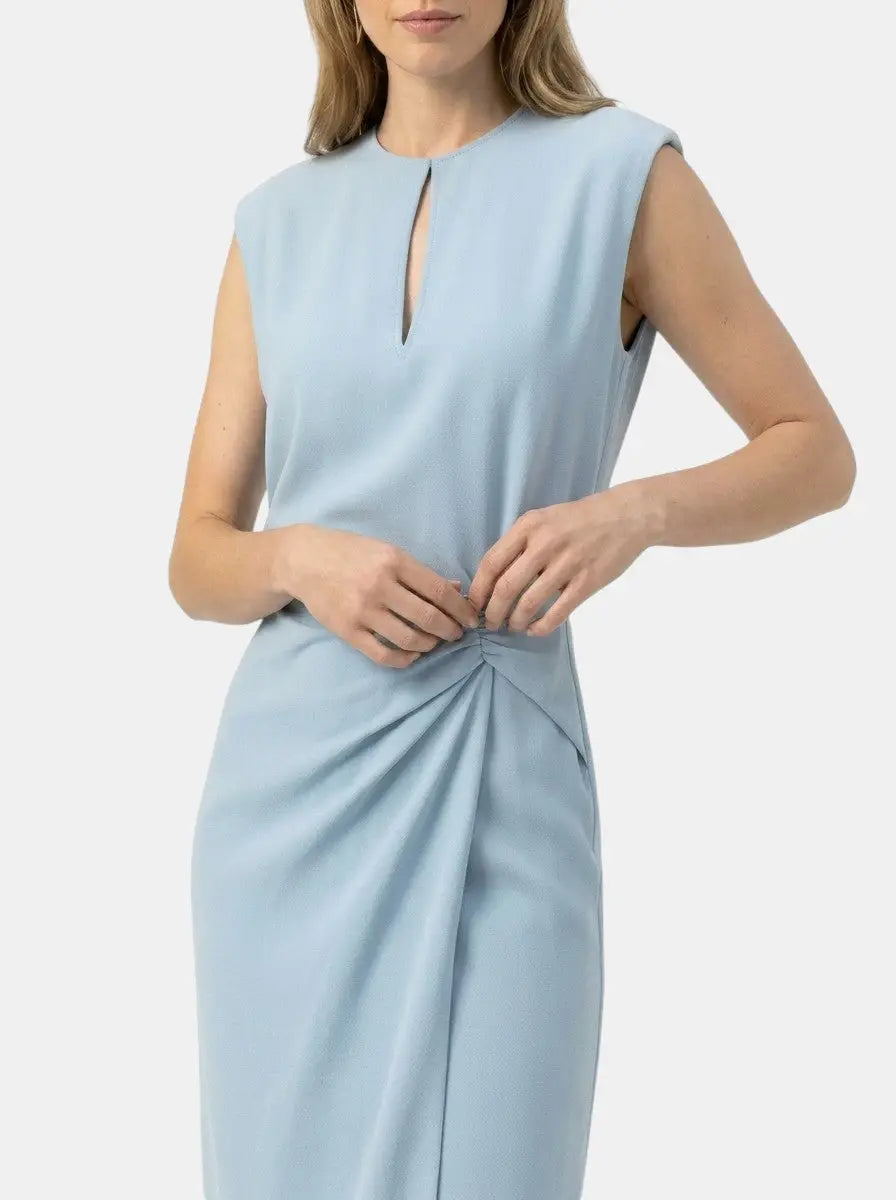 Theodosia — Elegant Midi Cocktail Dress With Keyhole Neckline And Ruched Waist