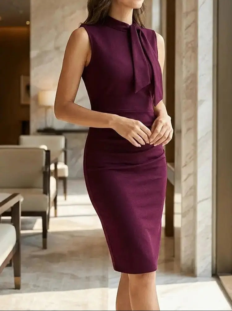 Adeline — Elegant Wrap Midi Dress For Stylish Sleeveless All-Season Wear