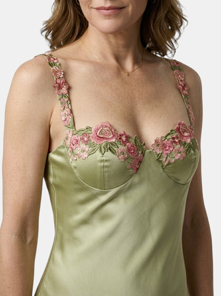 Genevra — Floral Embroidered Maxi Dress For Elegant Flowing Summer Gown Style