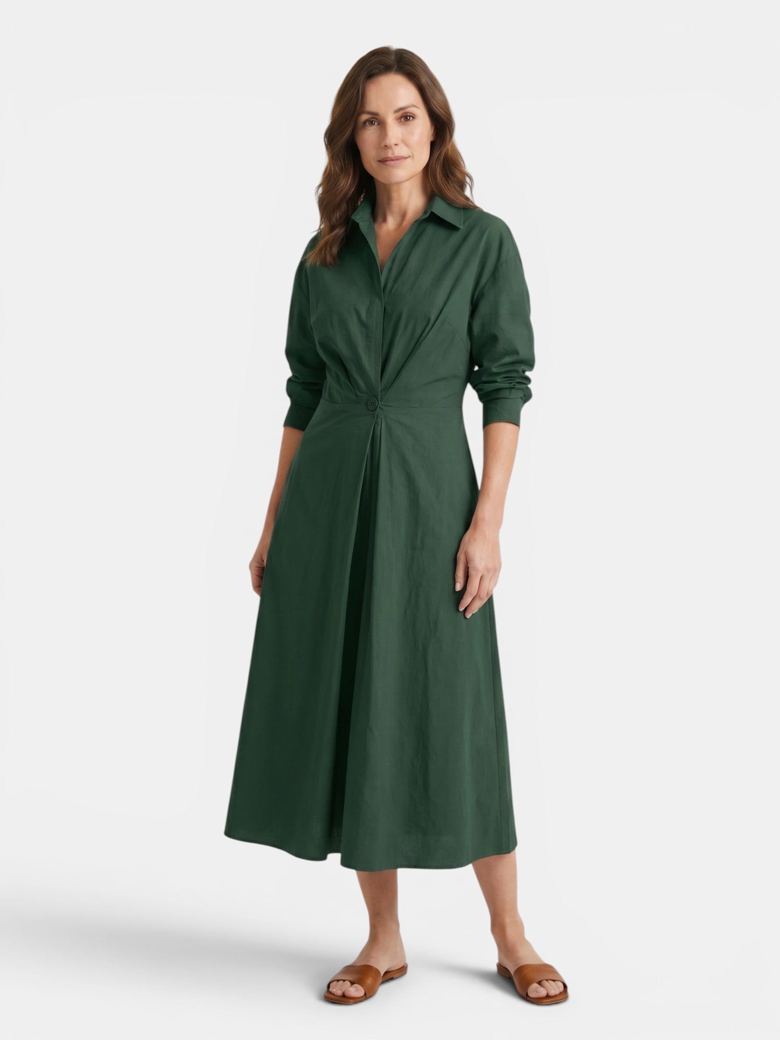 Rosalind — Flowing Maxi Dress For Graceful Long Summer Evening Wear Green
