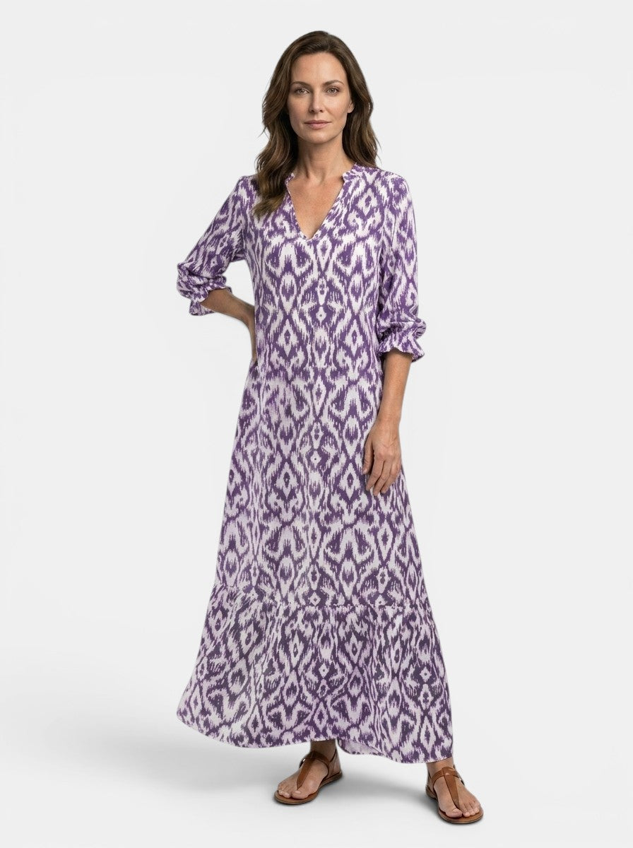 Marcellina — Flowing Viscose Maxi Dress With Elegant Relaxed Summer Style Purple