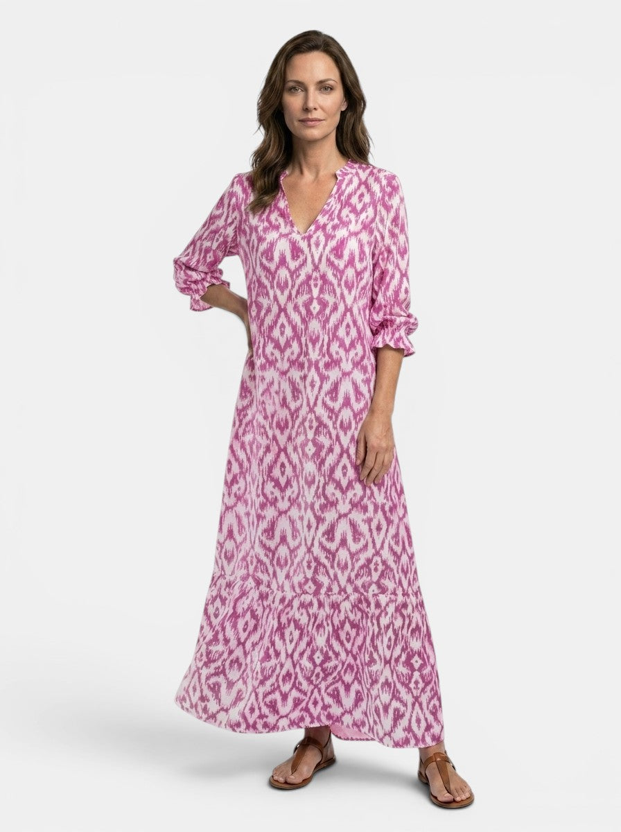 Marcellina — Flowing Viscose Maxi Dress With Elegant Relaxed Summer Style Pink