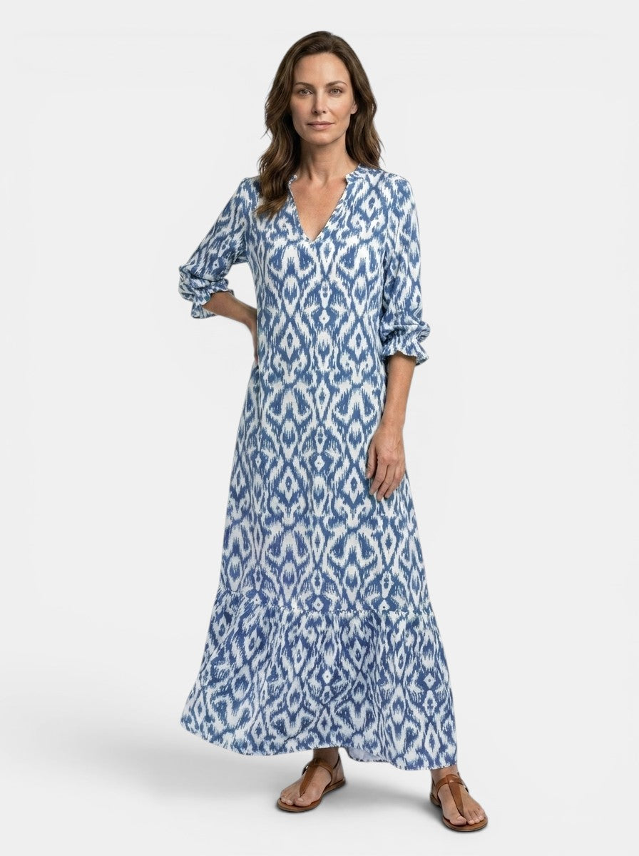 Marcellina — Flowing Viscose Maxi Dress With Elegant Relaxed Summer Style Dark Blue