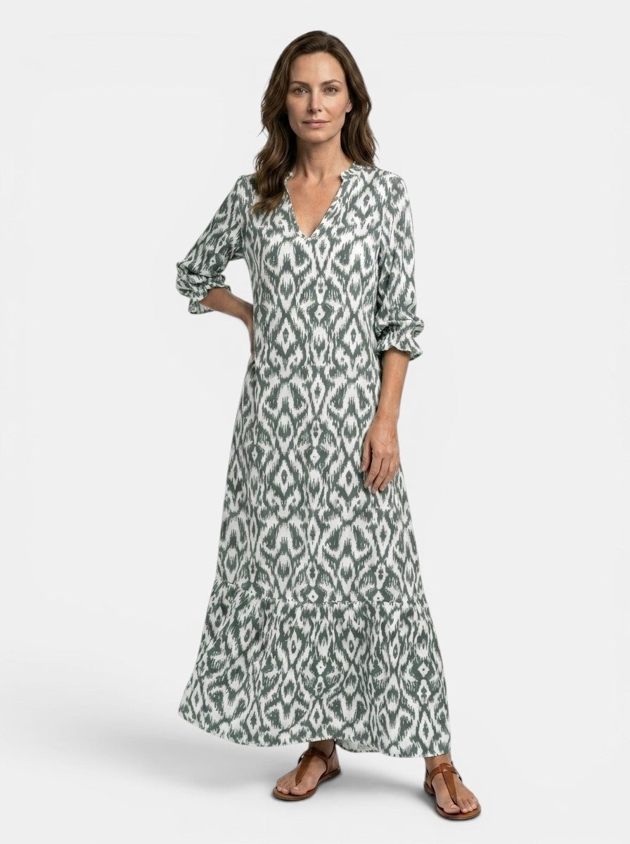 Marcellina — Flowing Viscose Maxi Dress With Elegant Relaxed Summer Style Grey