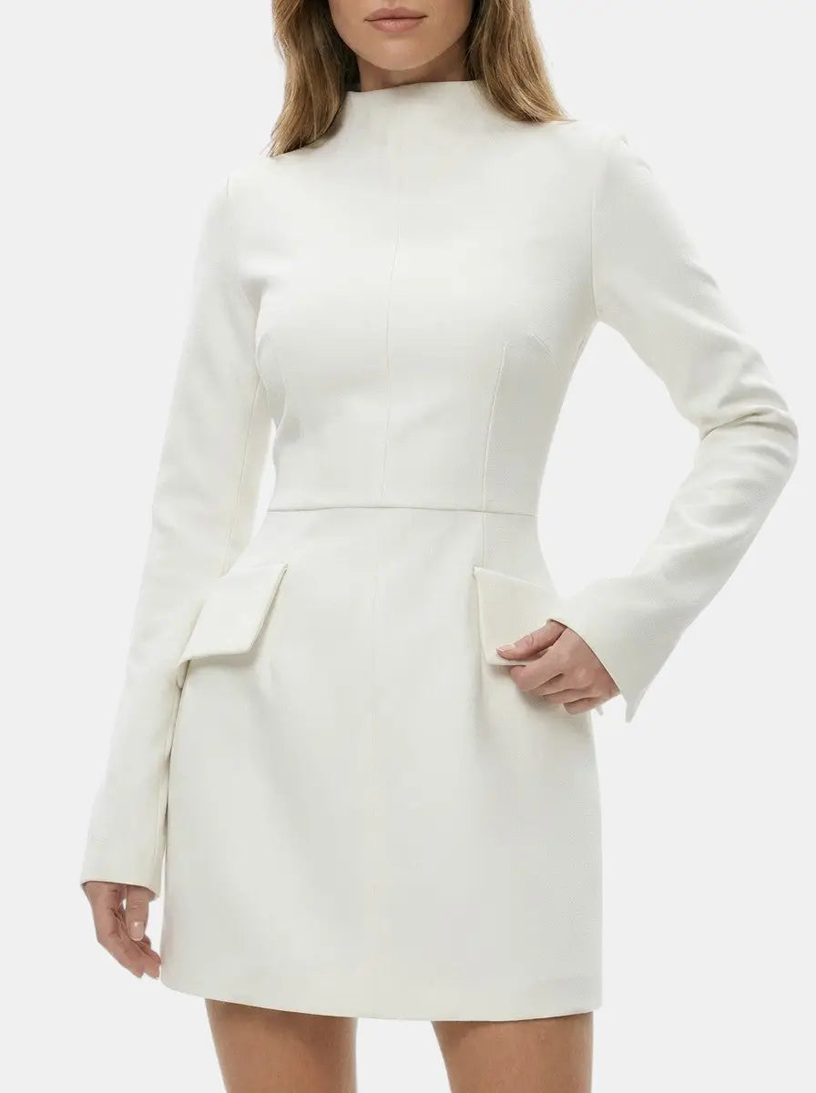 Cassandra — High-Quality Fabric Mini Dress With Elegant Long Sleeves For Colder Months