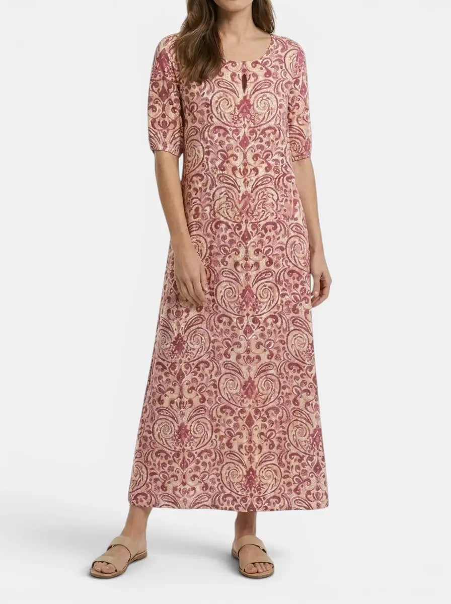Calandra — Light Airy Fabric Maxi Dress With Flattering Bohemian Summer Design Red