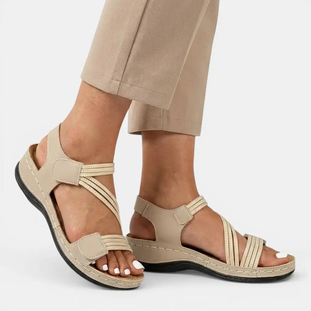 Casualease — Lightweight Casual Sandals With Comfortable Flexible Summer Design Khaki