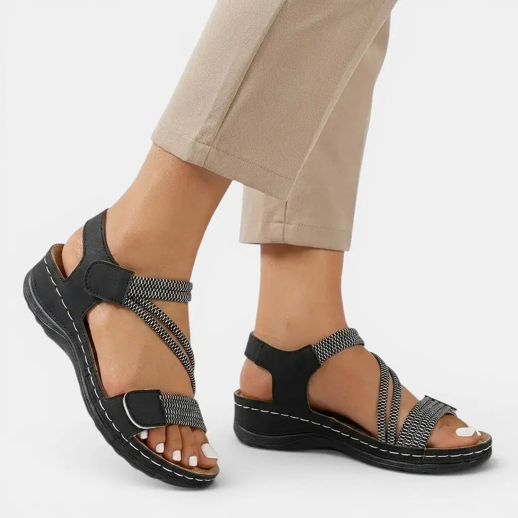 Casualease — Lightweight Casual Sandals With Comfortable Flexible Summer Design Black