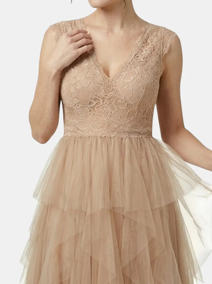 Odette — Lightweight Chiffon Mini Cocktail Dress With Elegant Ruffled Party Design