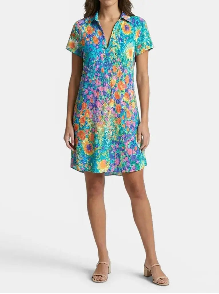 Roisin — Lightweight Cotton Maxi Dress For Elegant Bohemian Summer Living Multicolor