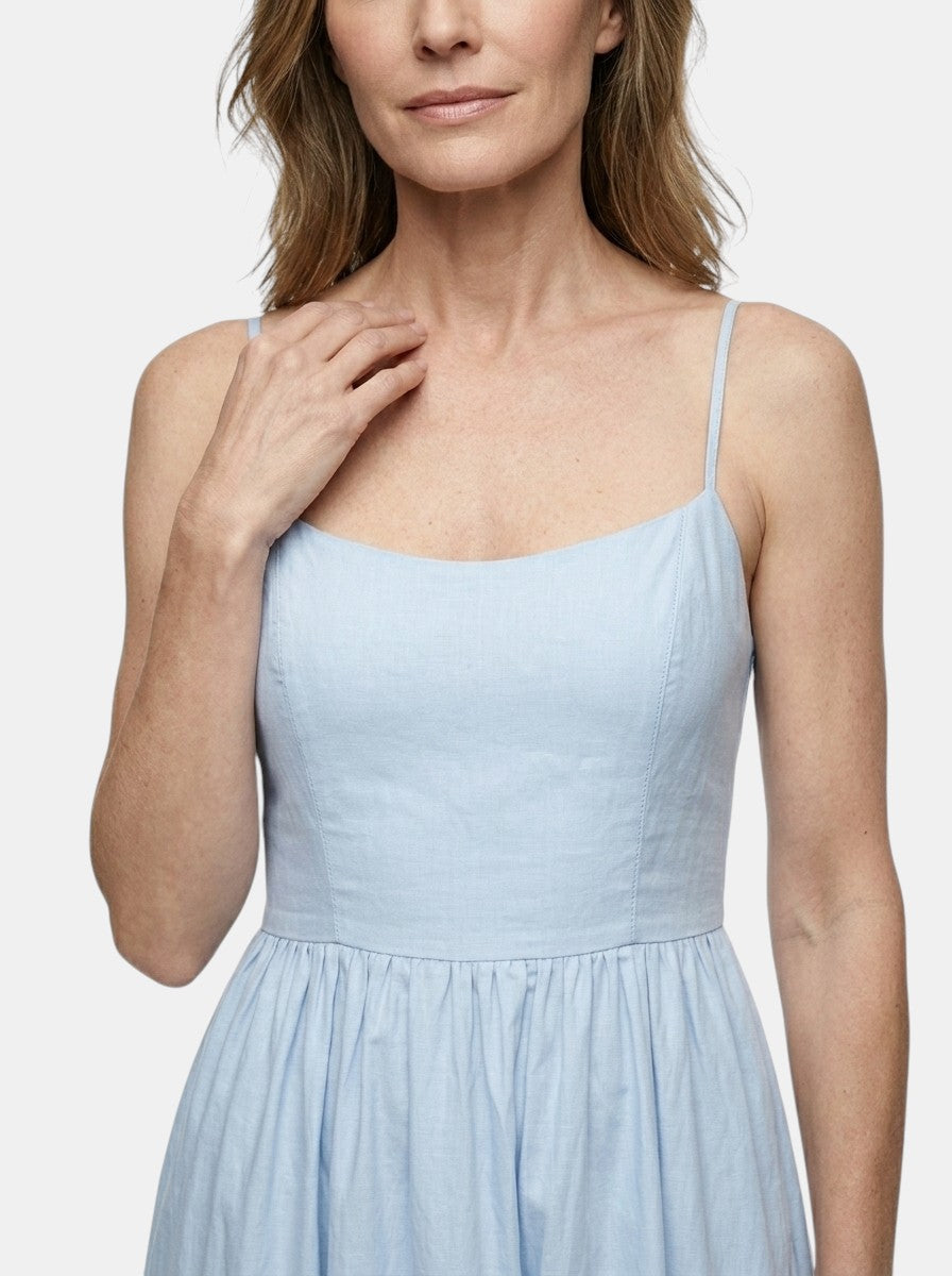 Theodosia — Lightweight Cotton Maxi Dress With Elegant Sleeveless Summer Formal Design