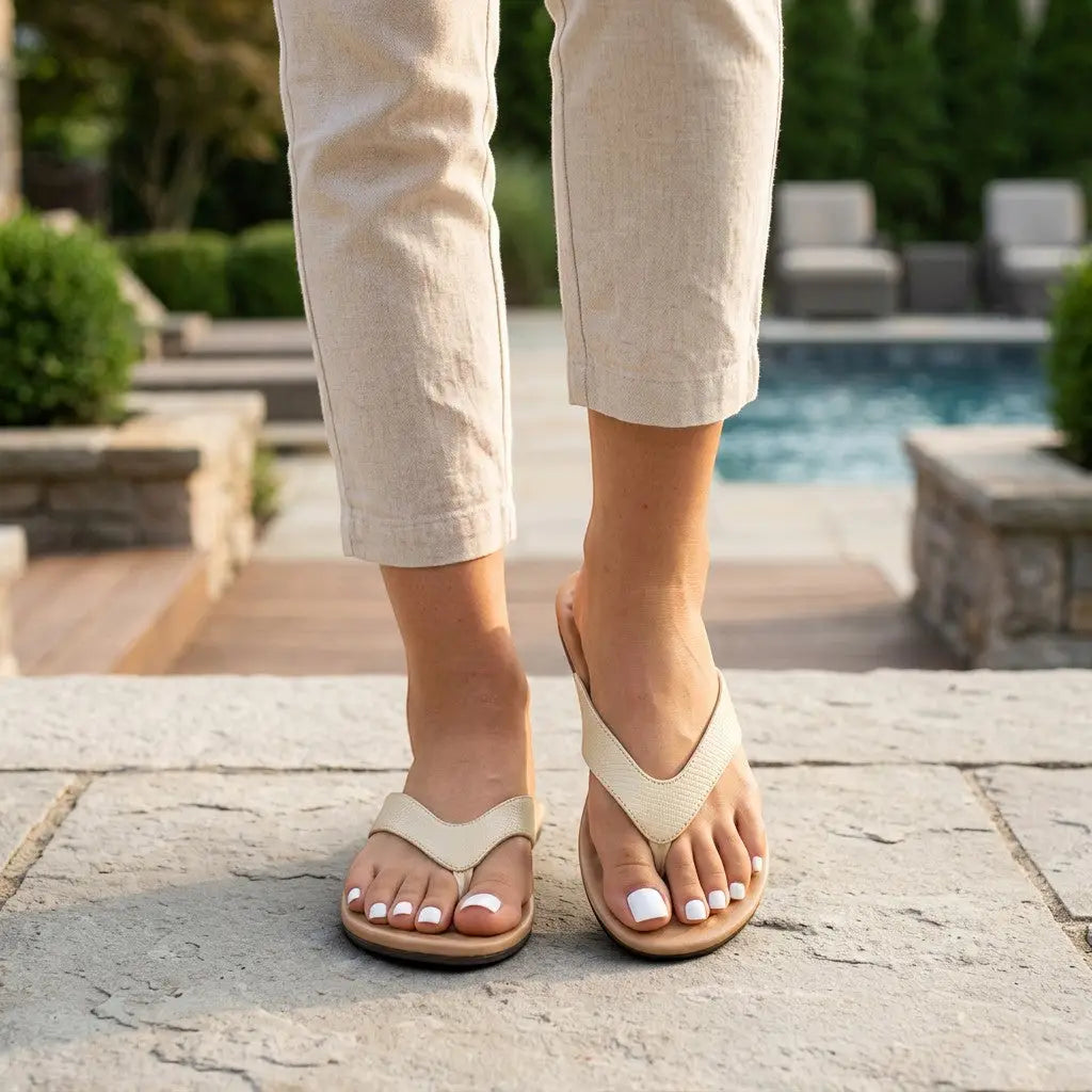 Toesepara — Lightweight Fabric Mules With Comfortable Summer Toe Separator Design