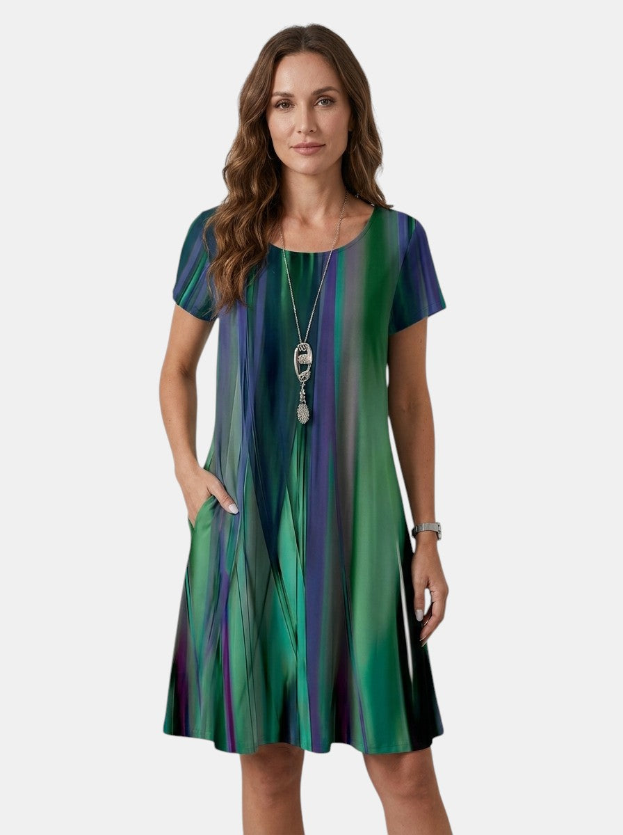 Esperanza — Lightweight Rayon Summer Dress With Flowing Relaxed Casual Style Green
