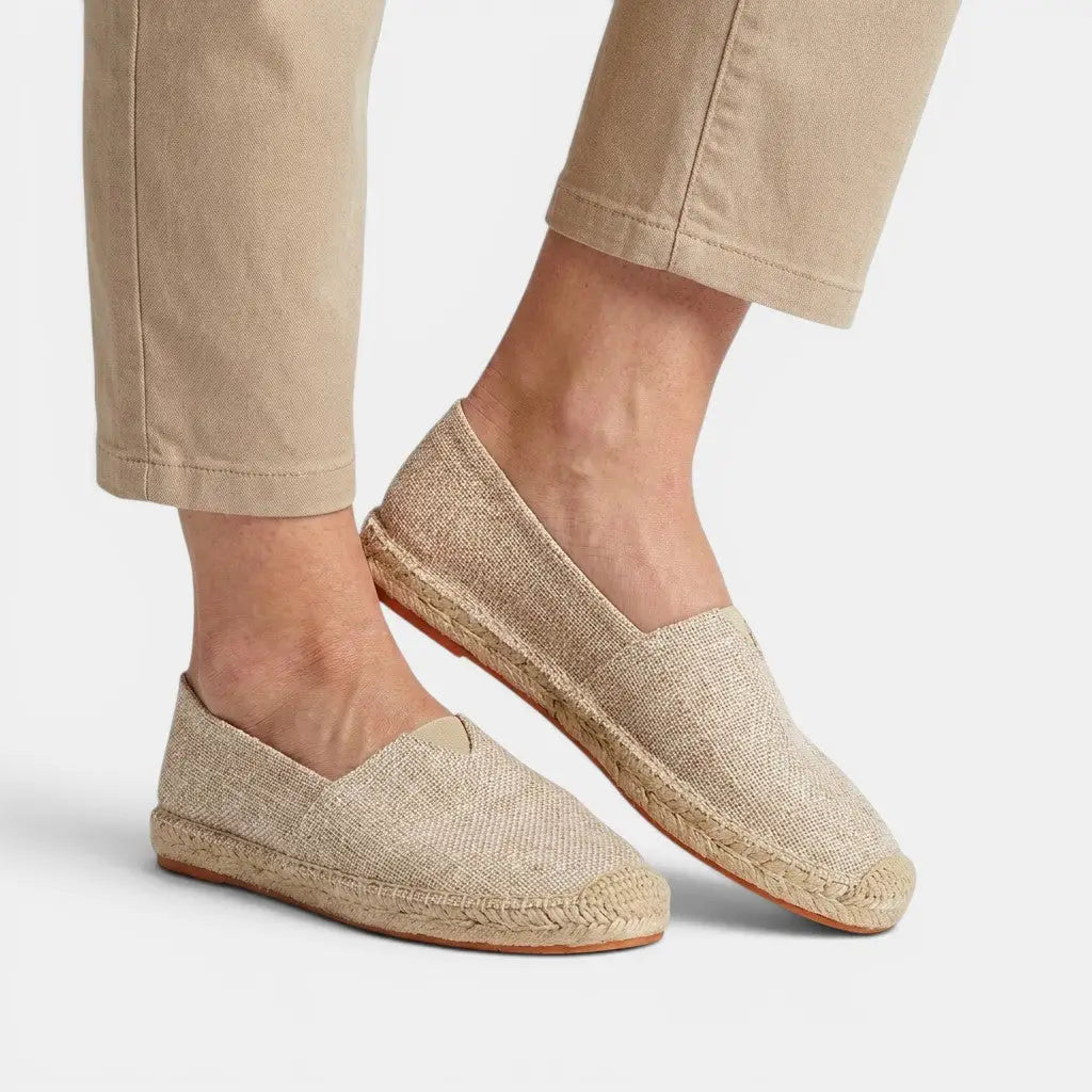 Stretchloaf — Stretch-Knit Slip-On Loafers With Comfortable Casual Flat Design Beige