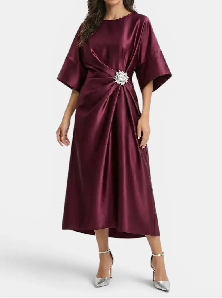 Celestine — Luxurious Shine Maxi Dress With Elegant Long Formal Evening Design Red