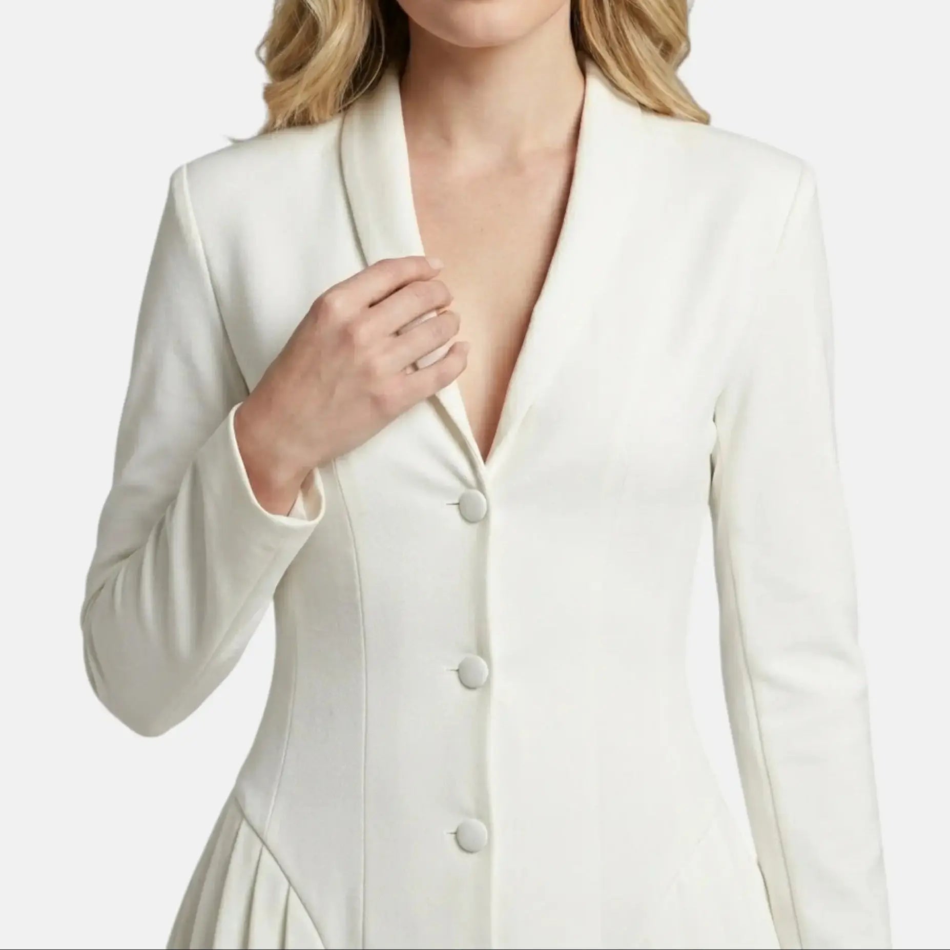 Blanche — Premium White Blazer Mini Dress With Elegant Tailored Cocktail Design