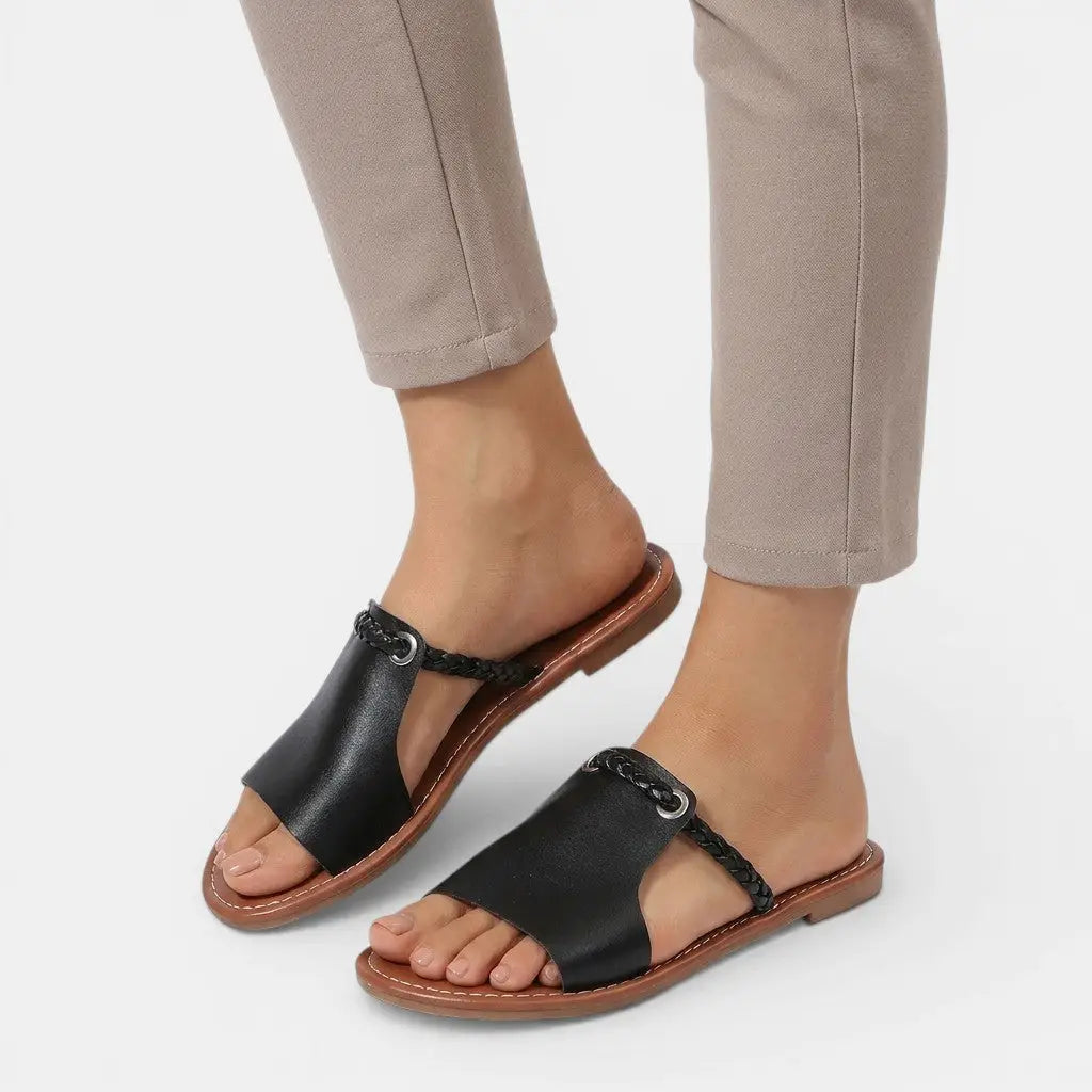 Braidwork — Premium Woven Sandals With Elegant Braided Summer Comfort Design Black