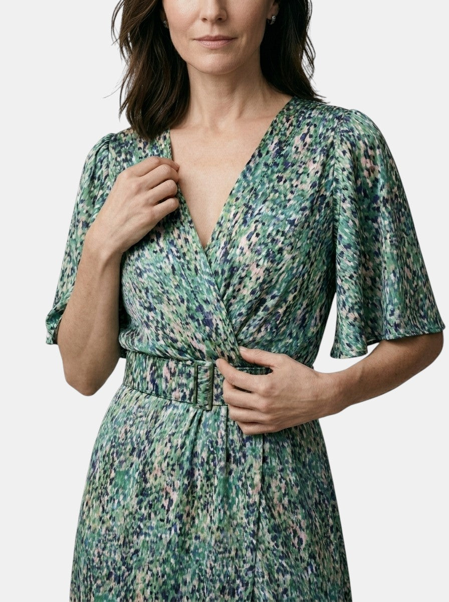 Penelope — Rayon Maxi Dress With Elegant V-Neck And Split Hem Design